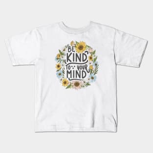 mental health awareness watercolor flowers Kids T-Shirt